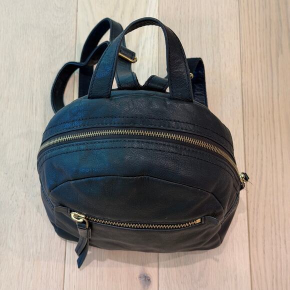 Fossil Megan Women\'s Mini Backpack Black Pebbled Leather Shoulder Bag Purse main image 7